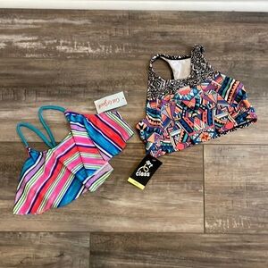 Lot of two girls bikini tops NEW